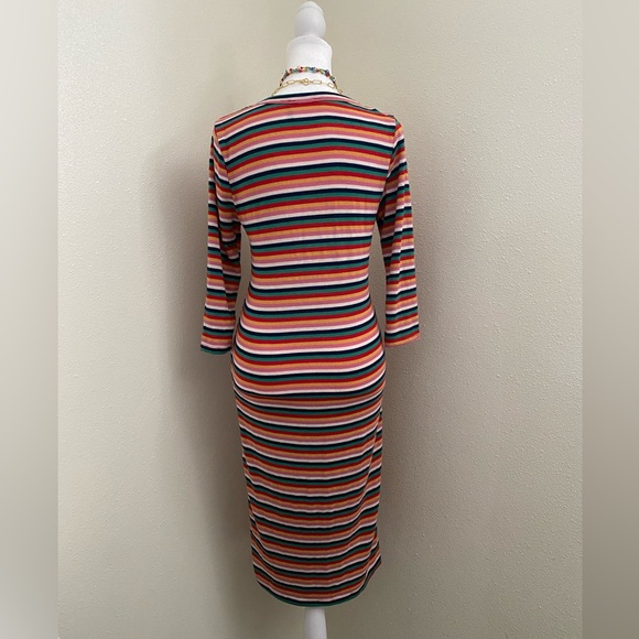 Sweet Claire Multi-Colored Striped Midi Dress - Picture 10 of 11